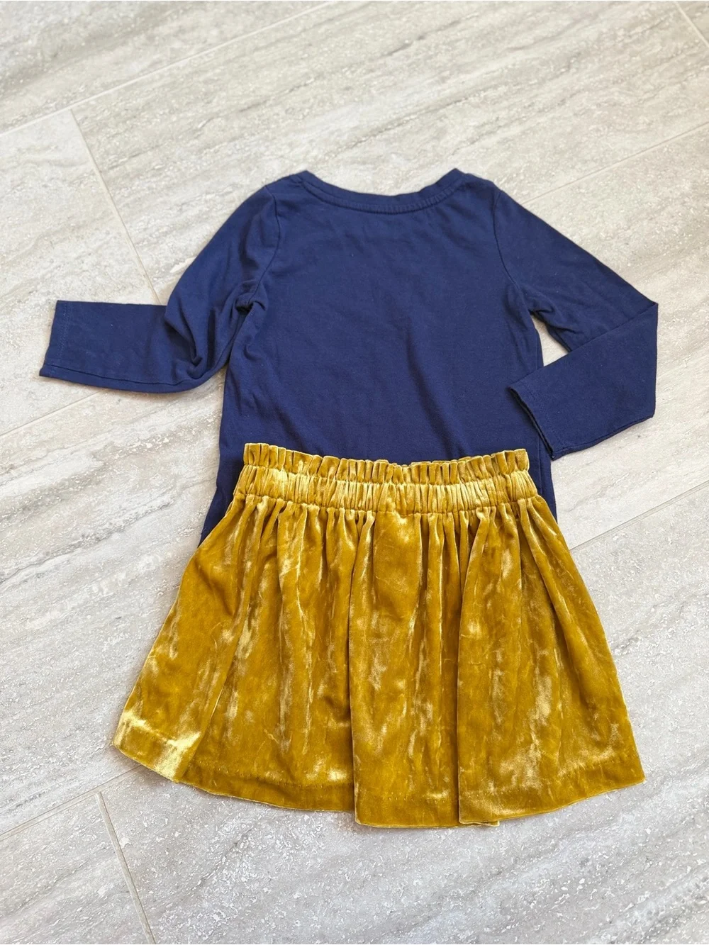 Cat & Jack Girls 3T Holiday Bundle Plaid Dress Velvet Skirt Long Sleeve 3PC